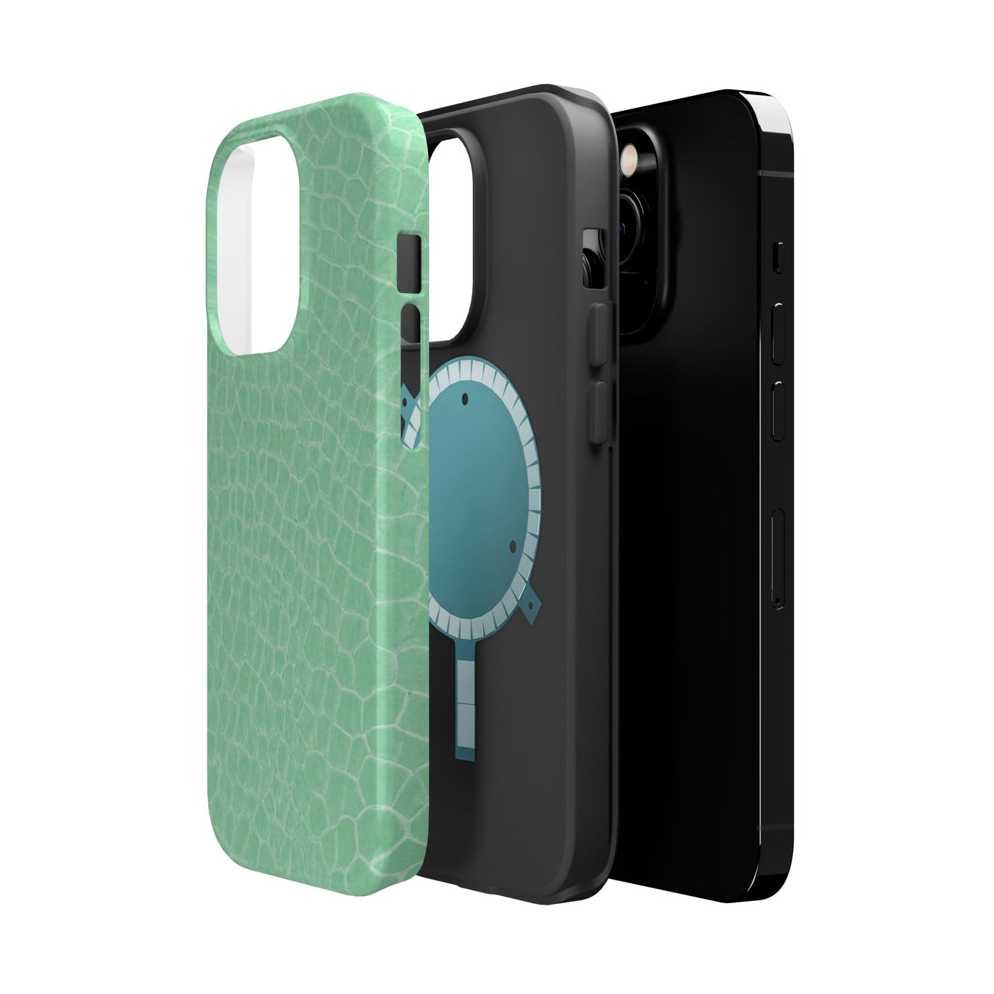 Non Leather Mint Color Pattern Magsafe Cute Phone Case for Iphone Gift for Her, | iPhone 15 Case | iPhone 15 Pro Max Case, Iphone 14, Iphone 14 Pro Max, Iphone 13, Iphone 16 - Studio40ParkLane