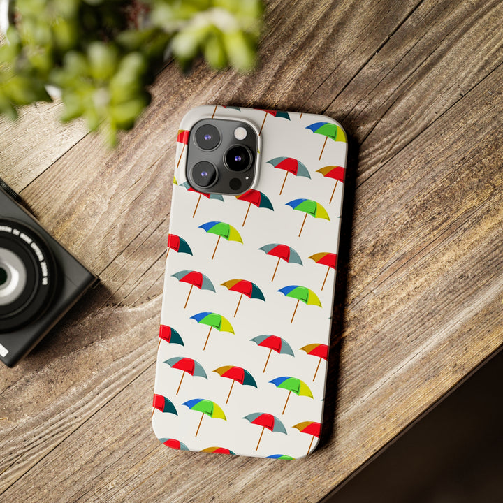 Slim Cute Phone Cases for Iphone - | iPhone 15 Case | iPhone 15 Pro Max Case, Iphone 14 Case, Iphone 14 Pro Max, Iphone 13, Colorful Beach Parasol - Studio40ParkLane