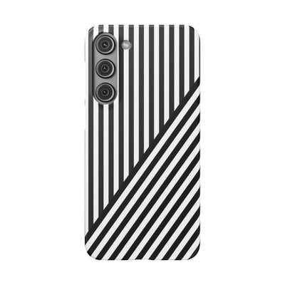 Aesthetic Black White Stripes Cute Phone Case Sleek Snap - For iPhone 17 Pro Max iPhone 16 Pro iPhone 15 Iphone 14 Plus 13 Pro 12 11 10 Gift - Studio40ParkLane