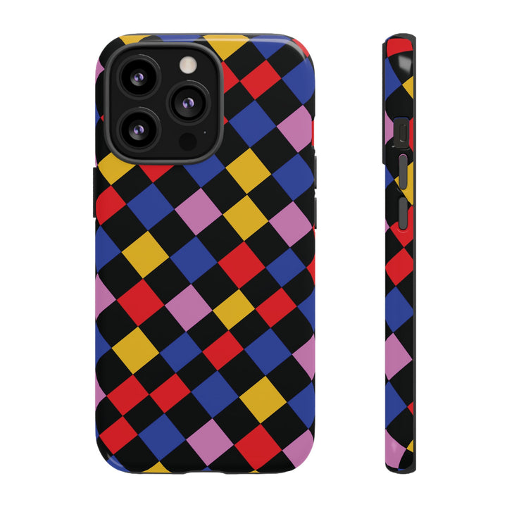 Aesthetic Tough Colorful Checkerboard Phone Case Premium - For iPhone 17 Pro Max iPhone 16 Pro iPhone 15 Iphone 14 Plus 13 Pro 12 11 10 XR - Studio40ParkLane