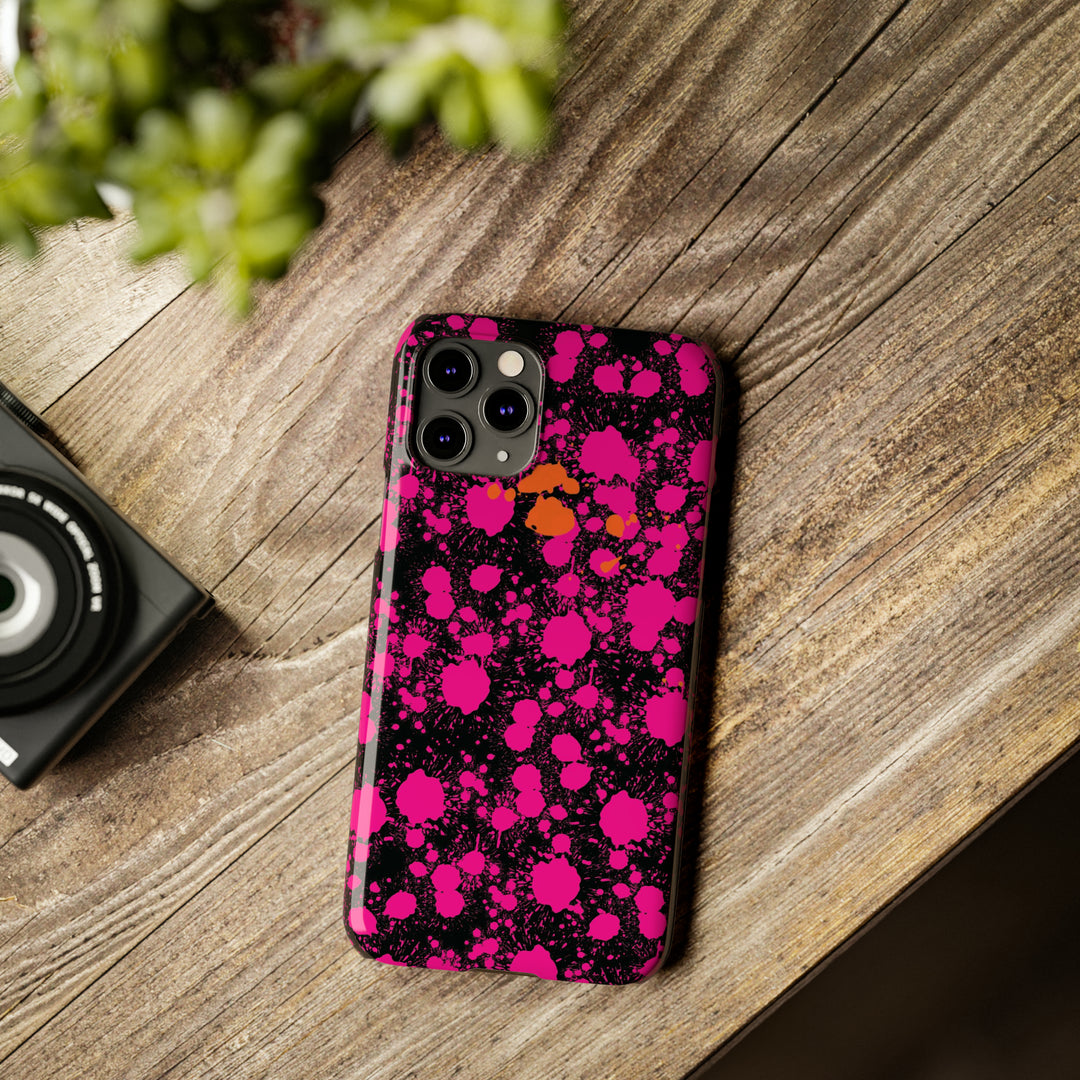 Slim Cute Phone Cases for Iphone - | iPhone 15 Case | iPhone 15 Pro Max Case, Iphone 14 Case, Iphone 14 Pro Max, Iphone 13, Pink Orange Paint Splash - Studio40ParkLane