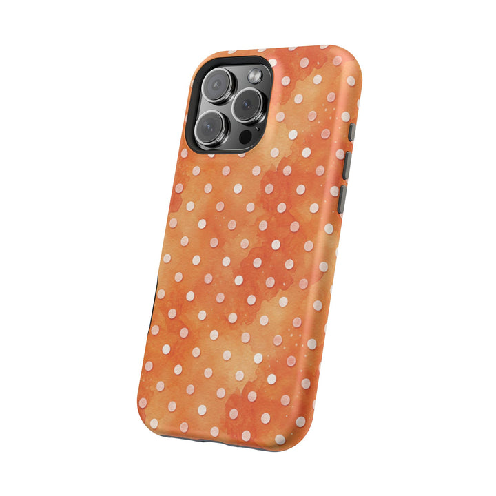 Aesthetic Tough Magsafe Orange Polka Dots Phone Case - For iPhone 17 Pro Max iPhone 16 Pro iPhone 15 Iphone 14 Plus 13 Pro 12 11 10 XR - Studio40ParkLane