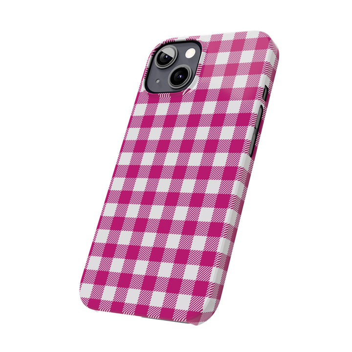 Slim Pink Gingham Gift for Her Cute Phone Cases for Iphone 16 Pro Max | iPhone 15 Case | iPhone 15 Pro Max Case, Iphone 14, 13, 12, 11, 10, 8, 7 - Studio40ParkLane