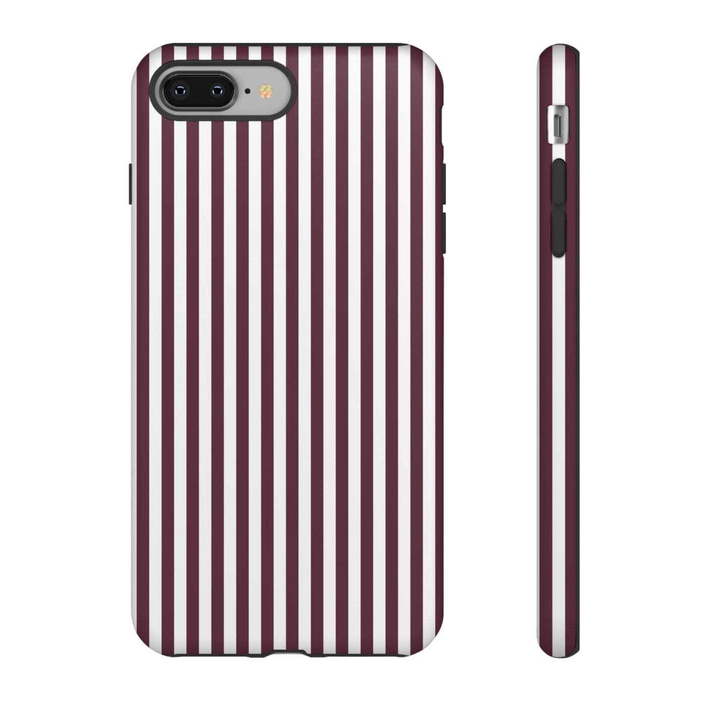 Tough Premium Burgundy Stripes Phone Case Gift for Her - For Apple iPhone 16 Pro Max 16e iPhone 15 Pro iPhone Iphone 14 Plus 13 Pro 12 SE XR - Studio40ParkLane