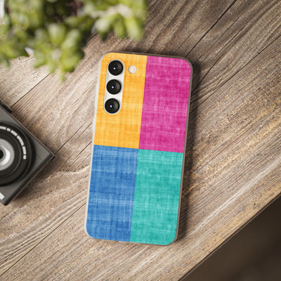 Cute Flexi Phone Cases, Abstract Colored Blocks, Compatible with Samsung Galaxy S23, Samsung S22, Samsung S21, Samsung S20, Galaxy S20 Ultra