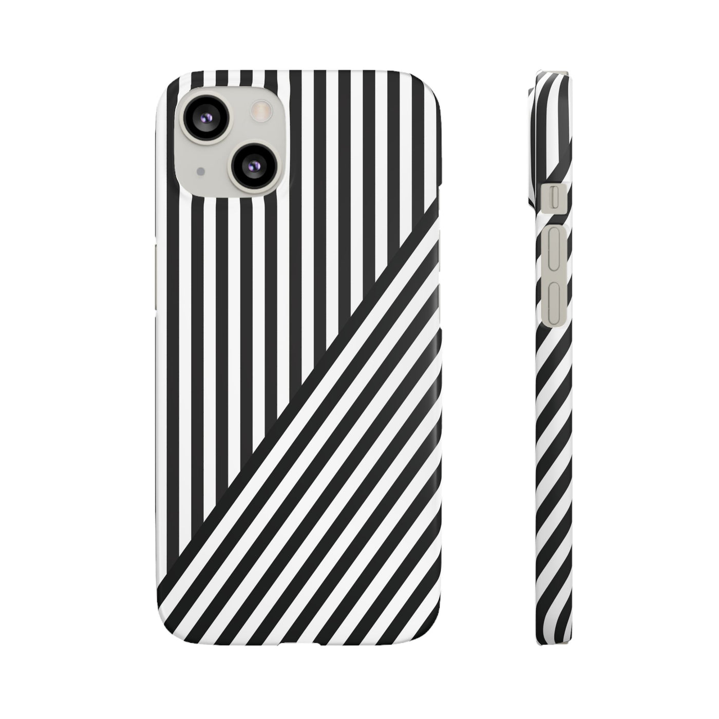 Aesthetic Black White Stripes Cute Phone Case Sleek Snap - For iPhone 17 Pro Max iPhone 16 Pro iPhone 15 Iphone 14 Plus 13 Pro 12 11 10 Gift - Studio40ParkLane