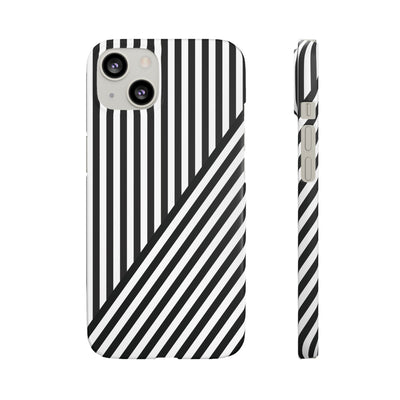 Aesthetic Black White Stripes Cute Phone Case Sleek Snap - For iPhone 17 Pro Max iPhone 16 Pro iPhone 15 Iphone 14 Plus 13 Pro 12 11 10 Gift - Studio40ParkLane