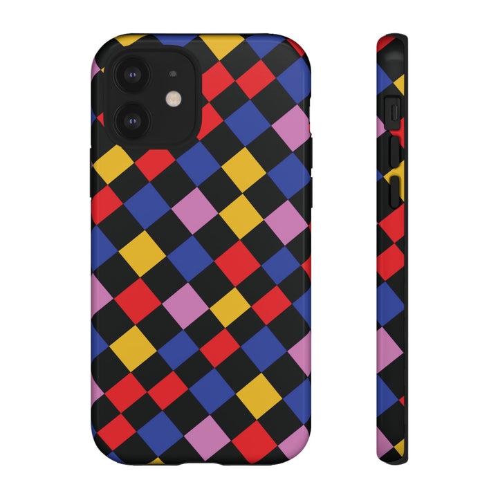 Aesthetic Tough Colorful Checkerboard Phone Case Premium - For iPhone 17 Pro Max iPhone 16 Pro iPhone 15 Iphone 14 Plus 13 Pro 12 11 10 XR - Studio40ParkLane