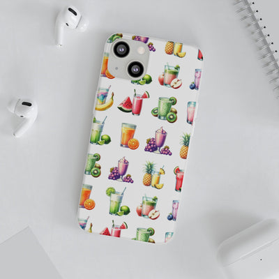 Cute Flexi Phone Cases, For Iphones and Samsung Galaxy Phones, Tropical Summer Fruit Cocktails, Galaxy S23 Phone Case, Samsung S22 Case, Samsung S21, Iphone 15, Iphone 14, Iphone 13