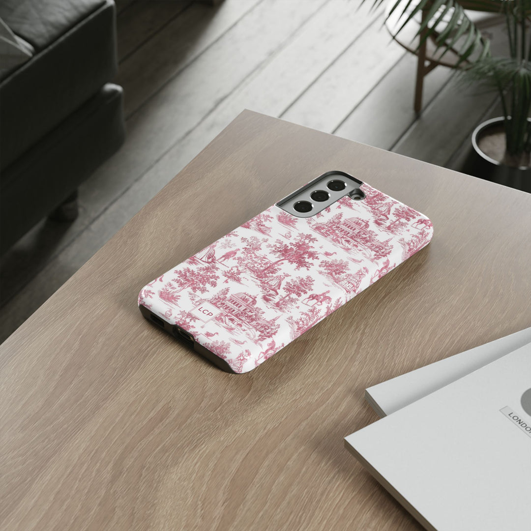 Personalized Custom French Toile Tough Cute Phone Case For Apple iPhone 18, 17, 16, 15 14, Pro Max, Samsung Galaxy S26, S25, S24 Plus Ultra