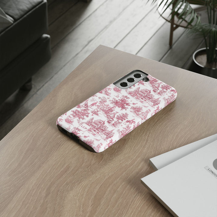 Personalized Custom French Toile Tough Cute Phone Case For Apple iPhone 18, 17, 16, 15 14, Pro Max, Samsung Galaxy S26, S25, S24 Plus Ultra