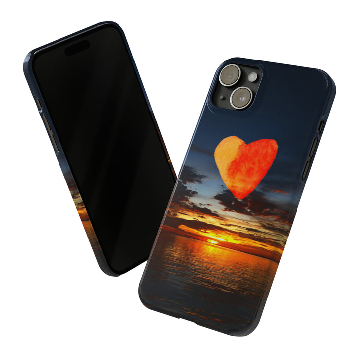 Slim Cute Phone Cases for Iphone - | iPhone 15 Case | iPhone 15 Pro Max Case, Iphone 14 Case, Iphone 14 Pro Max, Iphone 13, Rising Heart Sunset - Studio40ParkLane