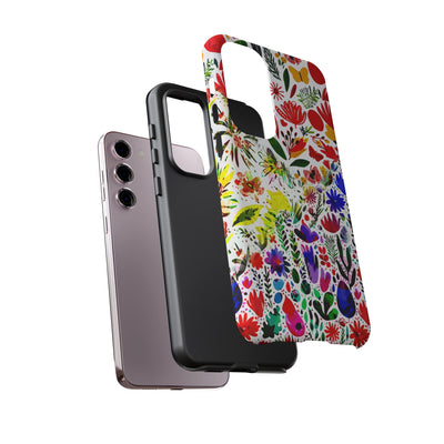 Impact Resistant, Colored Flowers, Cute Phone Cases for Samsung S24, S23, S22, S21, IPhone 15 pro Iphone 14 pro Iphone 13 IPhone 12 Iphone 11