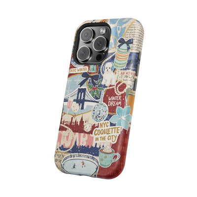 New York Winter Coquette Collage Tough Magsafe Cute Phone Cases for Iphone | iPhone 17 Pro Max Case, Iphone 16, Iphone 15 14 13 12 11 10 9