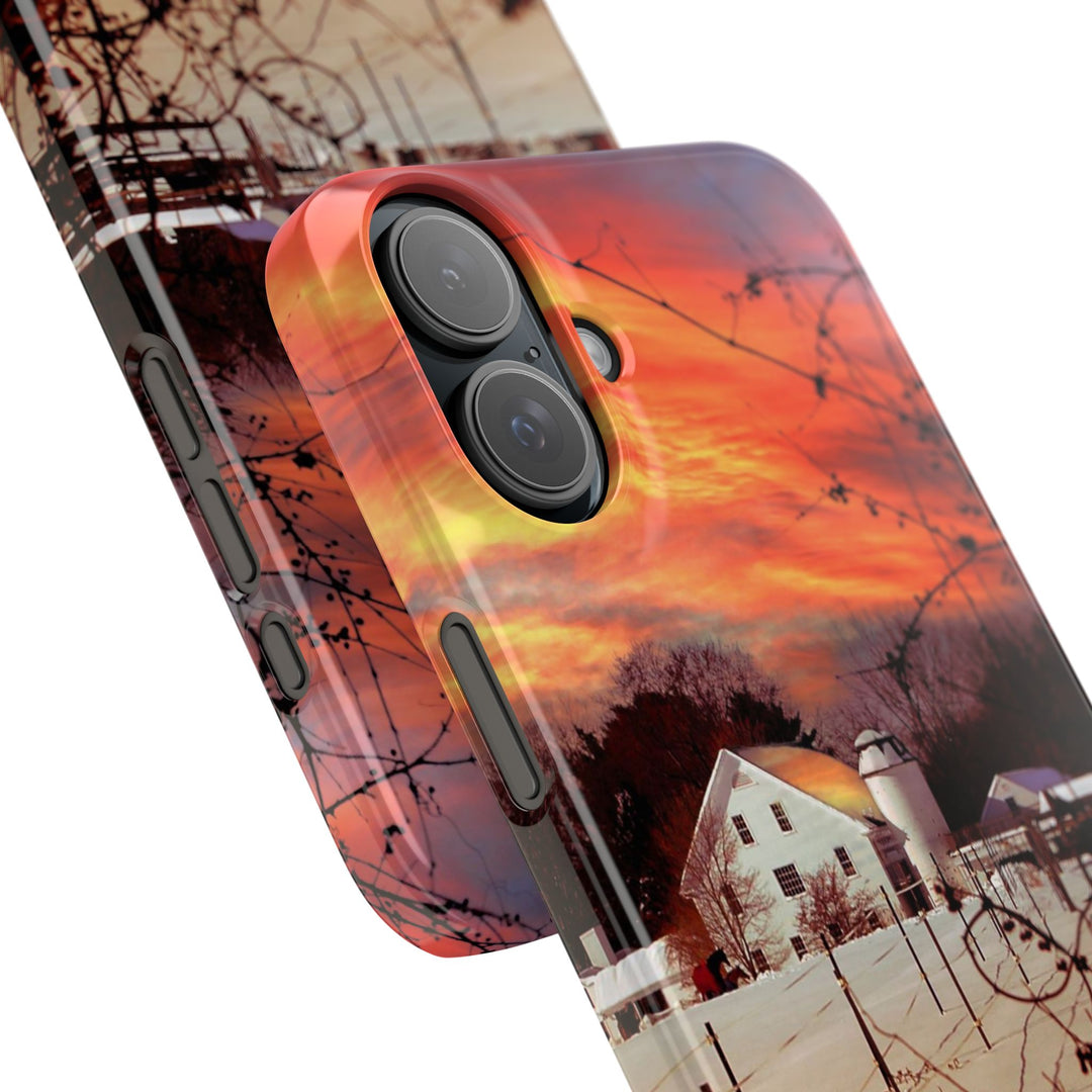 Slim Cute Phone Cases for Iphone - | iPhone 15 Case | iPhone 15 Pro Max Case, Iphone 14 Case, Iphone 14 Pro Max, Iphone 13, New England Winter Sunset - Studio40ParkLane