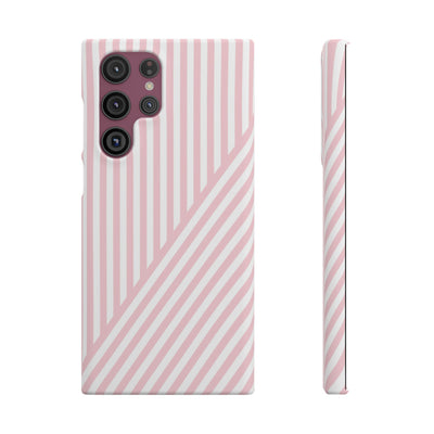 Aesthetic Sweet Pink Stripes Cute Phone Case Sleek Snap - For iPhone 17 Pro Max iPhone 16 Pro iPhone 15 Iphone 14 Plus 13 Pro 12 11 10 Gift