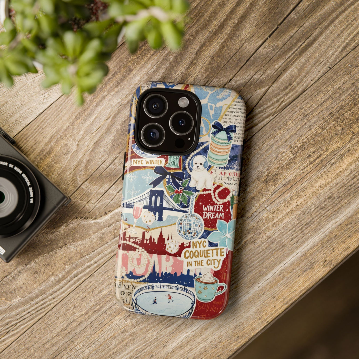New York Winter Coquette Collage Tough Premium Phone Case - For iPhone 17 Pro Max iPhone 16 Pro iPhone 15 Iphone 14 Plus 13 Pro 12 11 10 XR