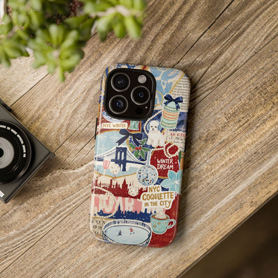 New York Winter Coquette Collage Tough Premium Phone Case - For iPhone 17 Pro Max iPhone 16 Pro iPhone 15 Iphone 14 Plus 13 Pro 12 11 10 XR