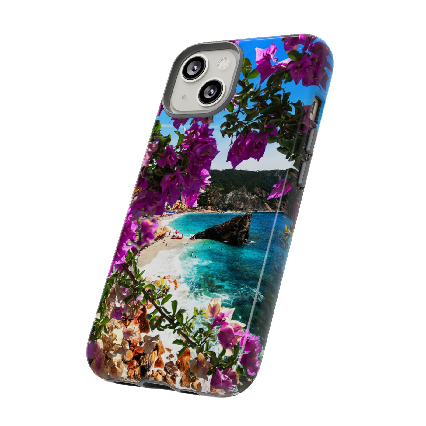 Impact Resistant, Bougainvillea Seaview, Cute Phone Cases for Samsung S24, S23, S22, S21, IPhone 15 pro Iphone 14 pro Iphone 13 IPhone 12 Iphone 11