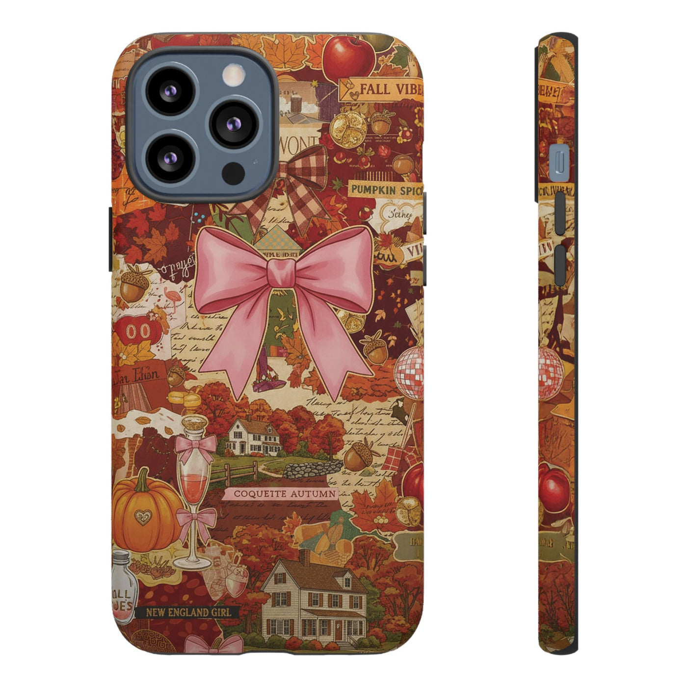 New England Fall Coquette Collage Tough Premium Phone Case - For iPhone 16 Pro Max iPhone 15 Pro iPhone Iphone 14 Plus 13 Pro 12 11 10 XR XS
