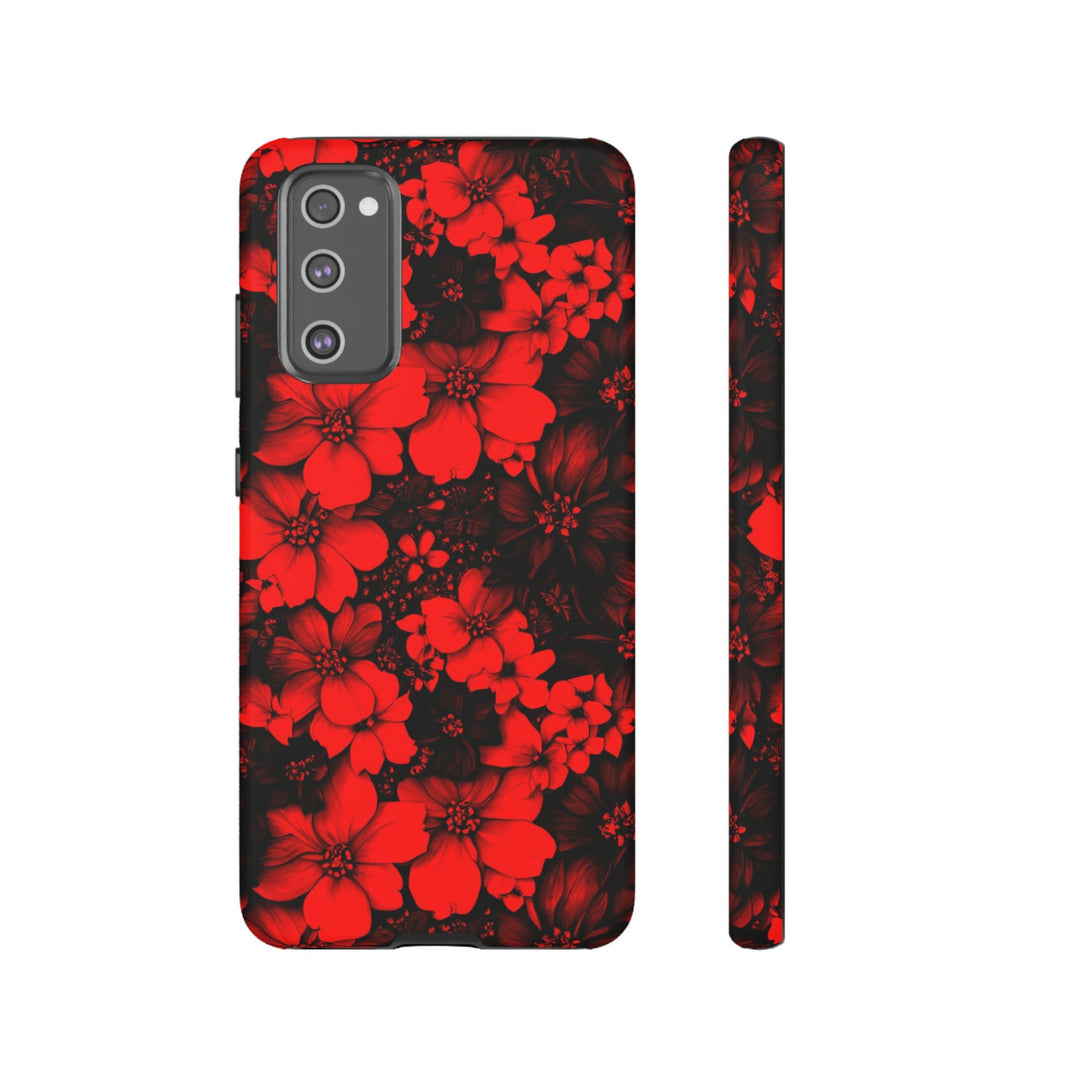 Cute Samsung Phone Case | Aesthetic Samsung Phone Case | Galaxy S23, S22, S21, S20 | Red Black Flowers, Protective Phone Case - Studio40ParkLane