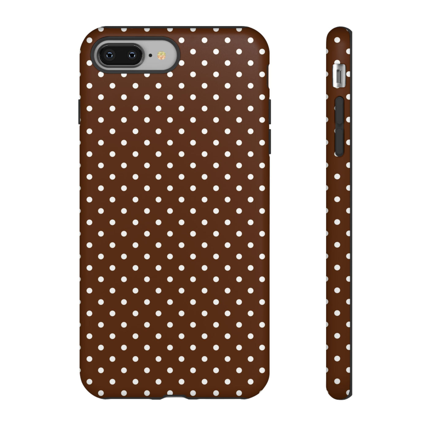 Aesthetic Tough Mocha Brown Polka Dots Premium Phone Case - For iPhone 17 Pro Max iPhone 16 Pro iPhone 15 Iphone 14 Plus 13 Pro 12 11 10 - Studio40ParkLane