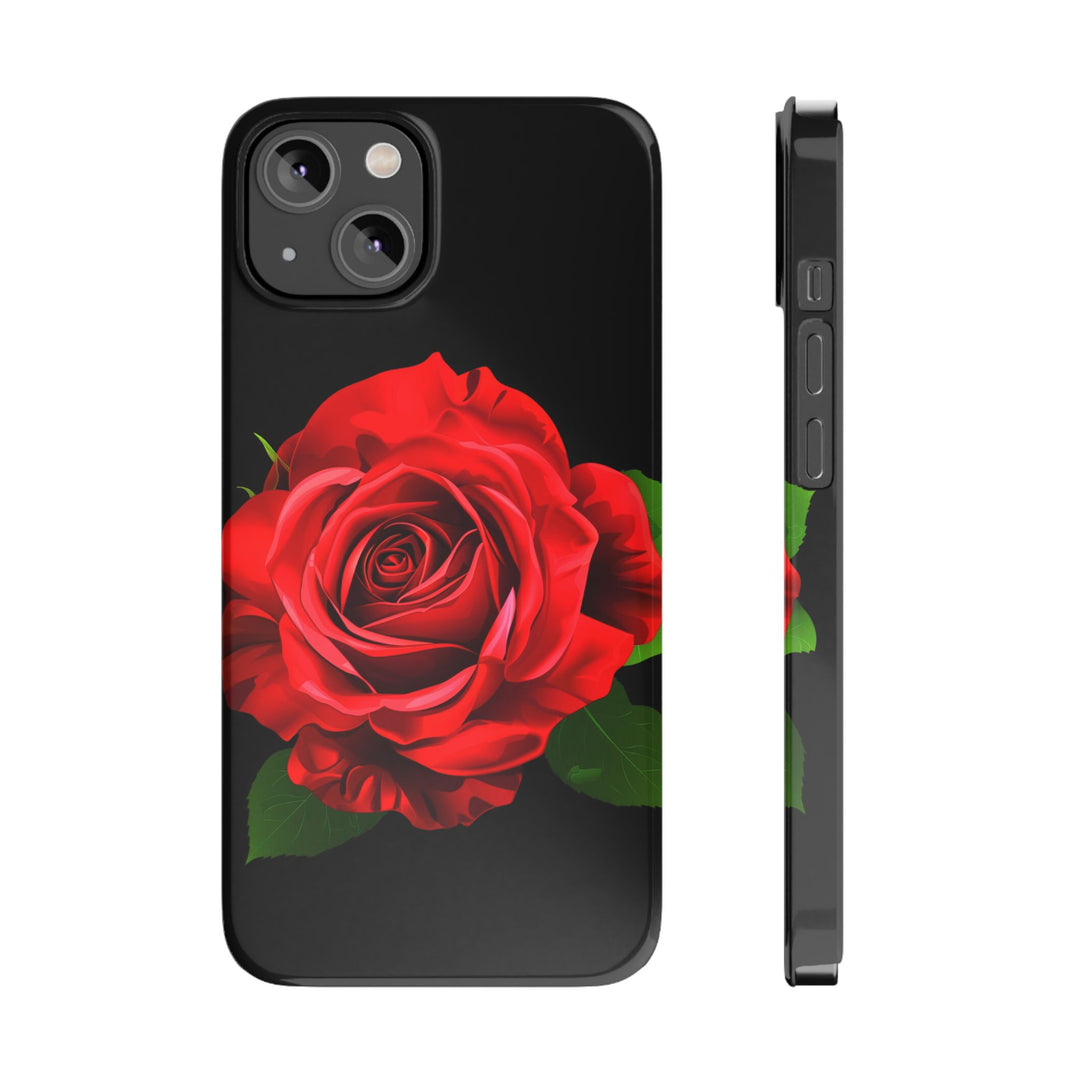 Slim Red Rose Flowers Gift for Her Cute Phone Cases for Iphone 16 Pro Max | iPhone 15 Case | iPhone 15 Pro Max Case, Iphone 14, Iphone 14 Pro Max, Iphone 13 12 11 8 7 - Studio40ParkLane