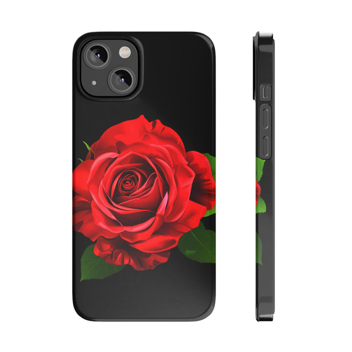 Slim Red Rose Flowers Gift for Her Cute Phone Cases for Iphone 16 Pro Max | iPhone 15 Case | iPhone 15 Pro Max Case, Iphone 14, Iphone 14 Pro Max, Iphone 13 12 11 8 7 - Studio40ParkLane