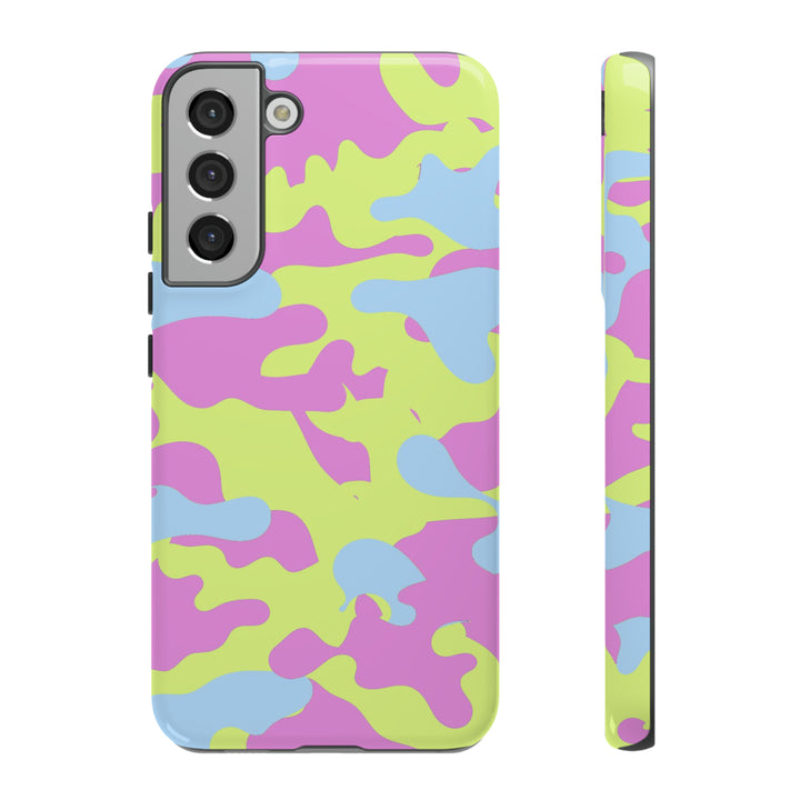 Cute Phone Case | Aesthetic Phone Cases| for Galaxy S23, S22, S21, S20 | Blue Pink Camouflage, Protective Phone Case - Studio40ParkLane