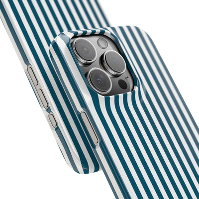 Slim Teal Blue Striped Cute Phone Case for Iphone 16 - | iPhone 15 Pro Max Case | iPhone 14 Case Iphone 13 12 11 10 9 8 7 X XS Gift for Her - Studio40ParkLane