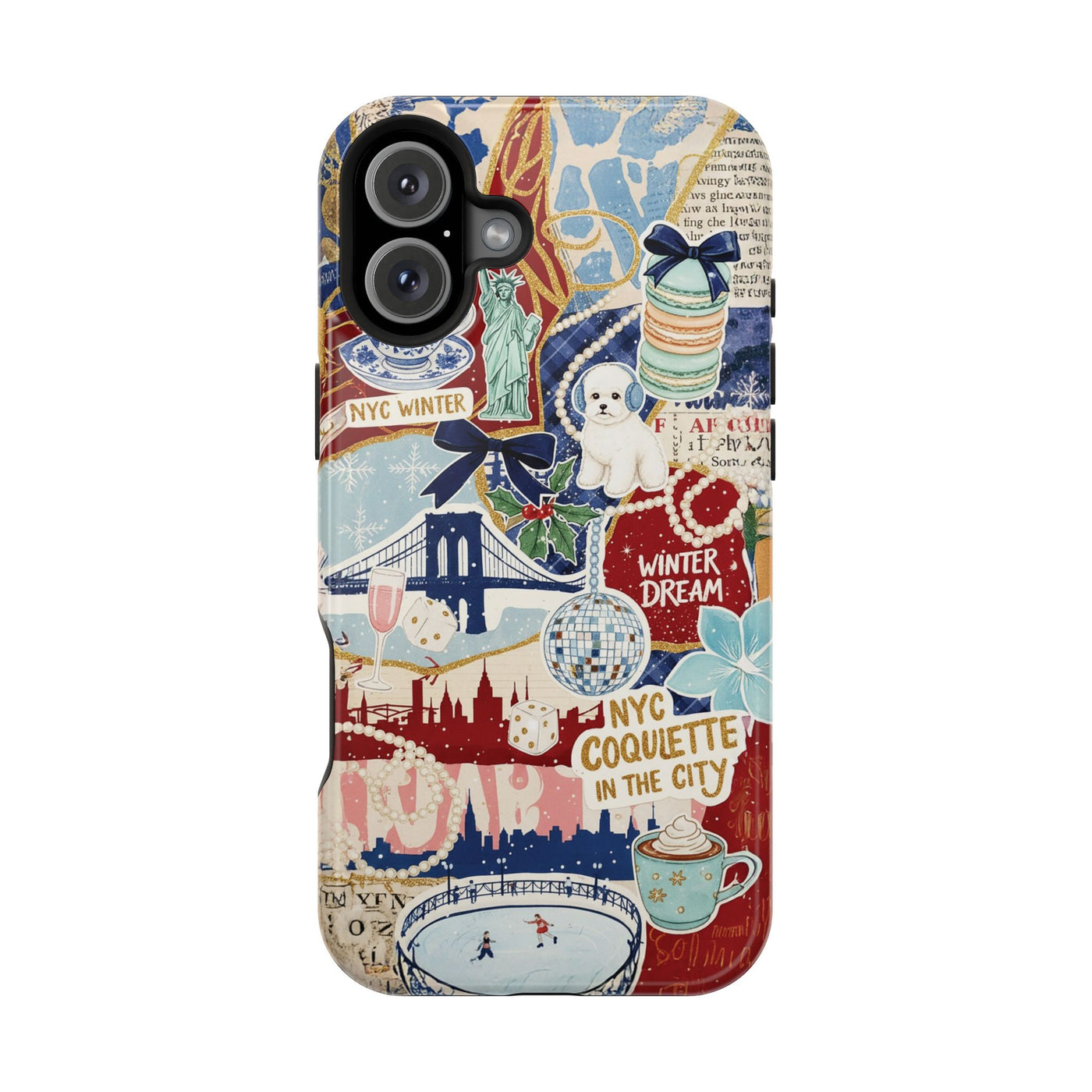 New York Winter Coquette Collage Tough Magsafe Cute Phone Cases for Iphone | iPhone 17 Pro Max Case, Iphone 16, Iphone 15 14 13 12 11 10 9