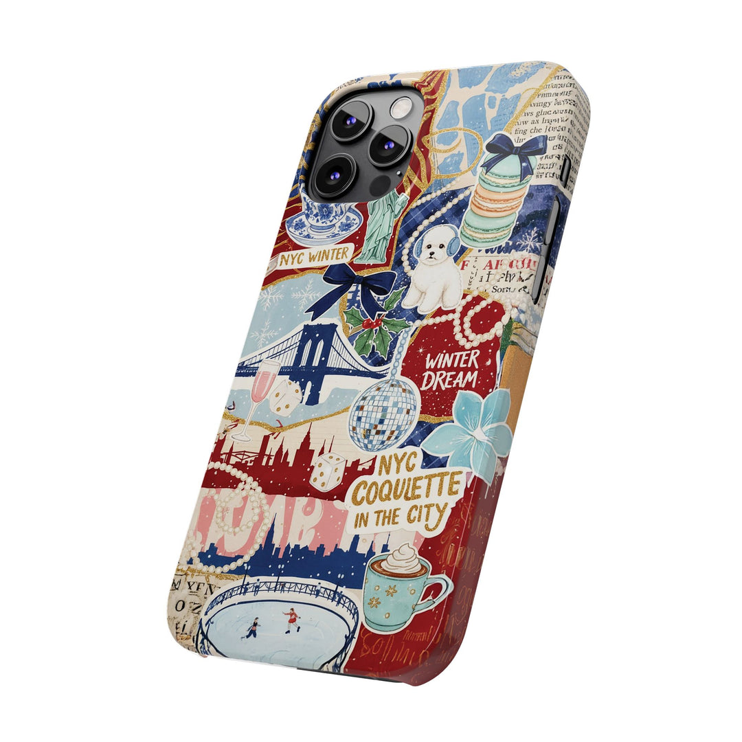 Slim New York Winter Coquette Collage Cute Phone Case for Iphone 16 - | iPhone 15 Pro Max Case | iPhone 14 Case Iphone 13 12 11 10 9 8 7 X - Studio40ParkLane