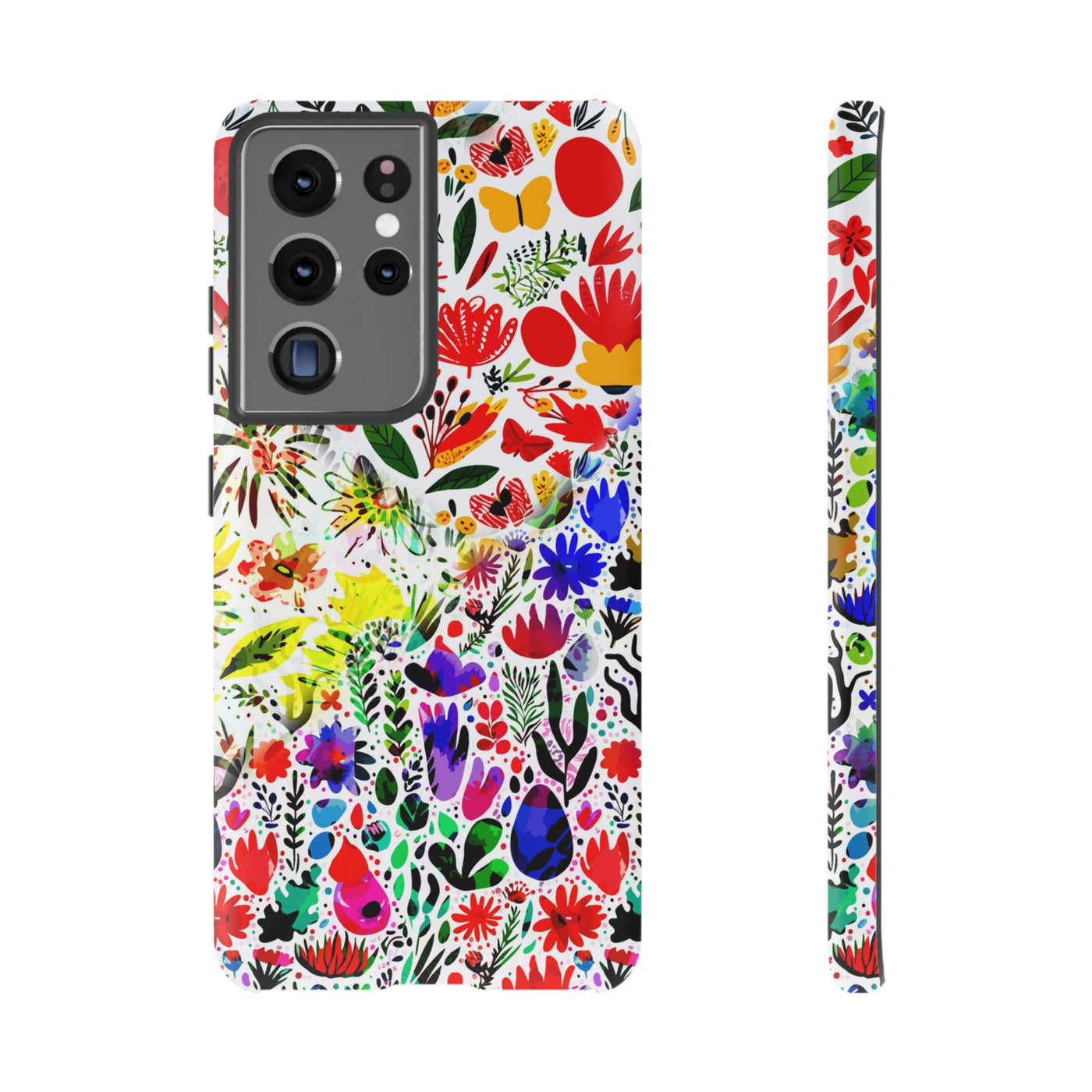 Impact Resistant, Colored Flowers, Cute Phone Cases for Samsung S24, S23, S22, S21, IPhone 15 pro Iphone 14 pro Iphone 13 IPhone 12 Iphone 11