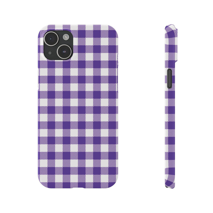 Slim Purple Gingham Gift for Her Cute Phone Cases for Iphone 16 Pro Max | iPhone 15 Case | iPhone 15 Pro Max Case, Iphone 14, 13, 12, 11, 10, 8, 7 - Studio40ParkLane