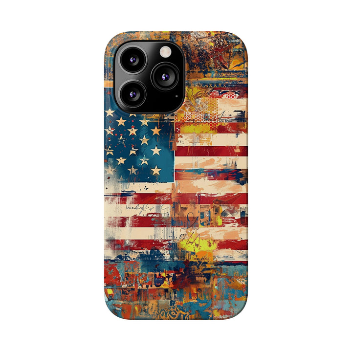 Slim Cute Phone Cases for Iphone | iPhone 15 Case | iPhone 15 Pro Max Case, Iphone 14, Iphone 14 Pro Max, Iphone 13, US Flag Abstract - Studio40ParkLane