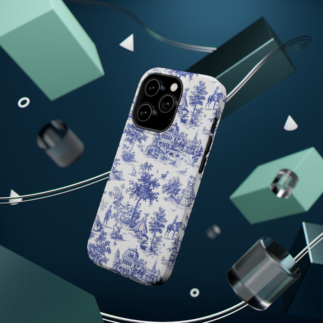 Blue Toile Magnetic Impact-Resistant Cute Phone Case for Iphone 16, iPhone 15 Pro Max Plus 14, 13, 12, 11 Gift for her - Studio40ParkLane
