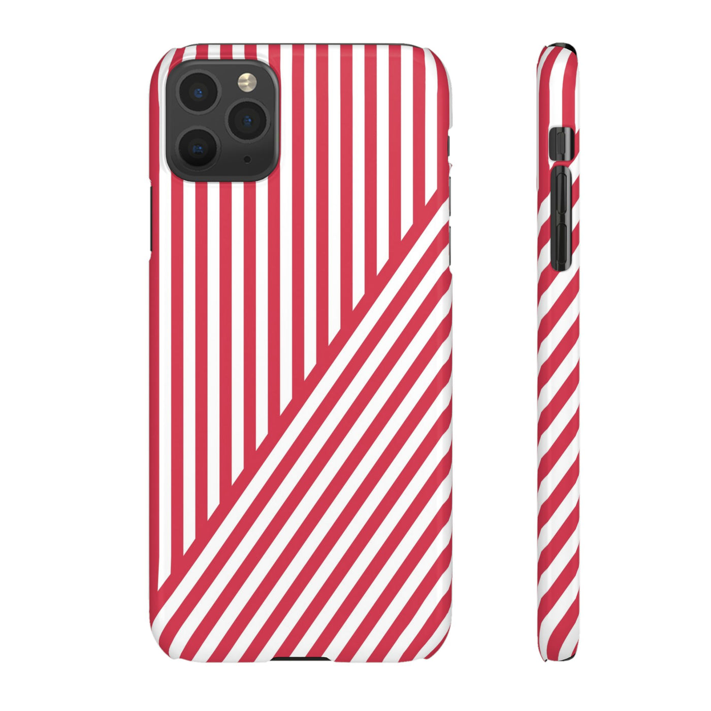 Aesthetic Winterberry Red Stripes Cute Phone Case Sleek Snap - For iPhone 17 Pro Max iPhone 16 Pro iPhone 15 Iphone 14 Plus 13 Pro 12 11 10 Gift - Studio40ParkLane