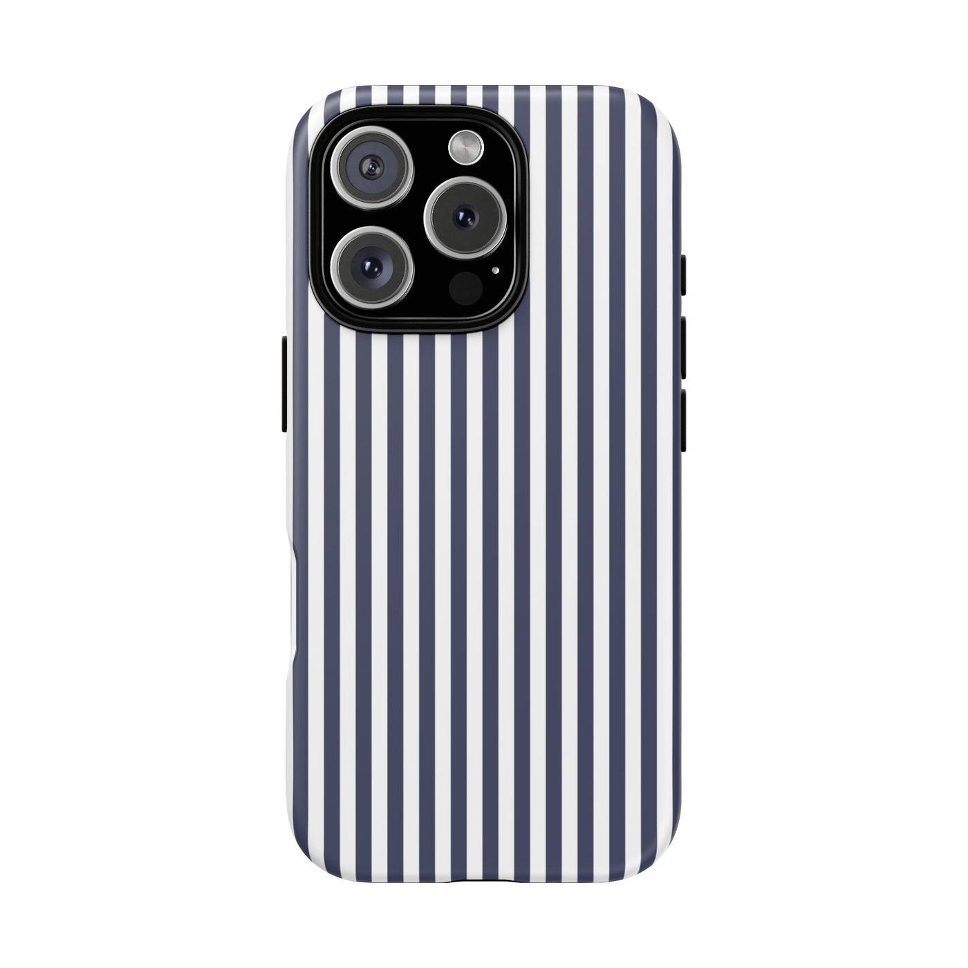 Tough Premium Navy Blue Stripes Phone Case Gift for Her - For Apple iPhone 16 Pro Max 16e iPhone 15 Pro iPhone Iphone 14 Plus 13 Pro 12 SE XR - Studio40ParkLane
