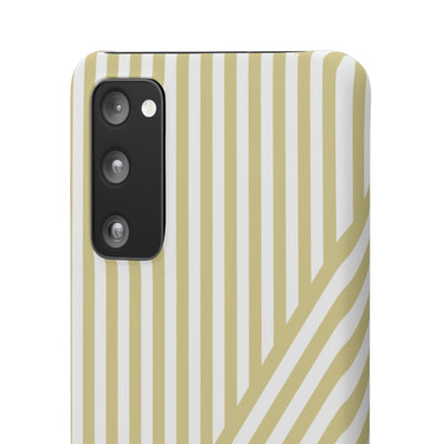 Aesthetic Yellow Beige Stripes Cute Phone Case Sleek Snap - For iPhone 17 Pro Max iPhone 16 Pro iPhone 15 Iphone 14 Plus 13 Pro 12 11 10 Gift