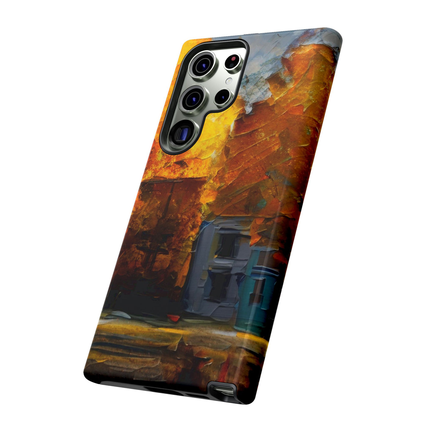 Impact Resistant, Fall Leaves Oil Painting, Cute Phone Cases for Samsung S24, S23, S22, S21, IPhone 15 pro Iphone 14 pro Iphone 13 IPhone 12 Iphone 11