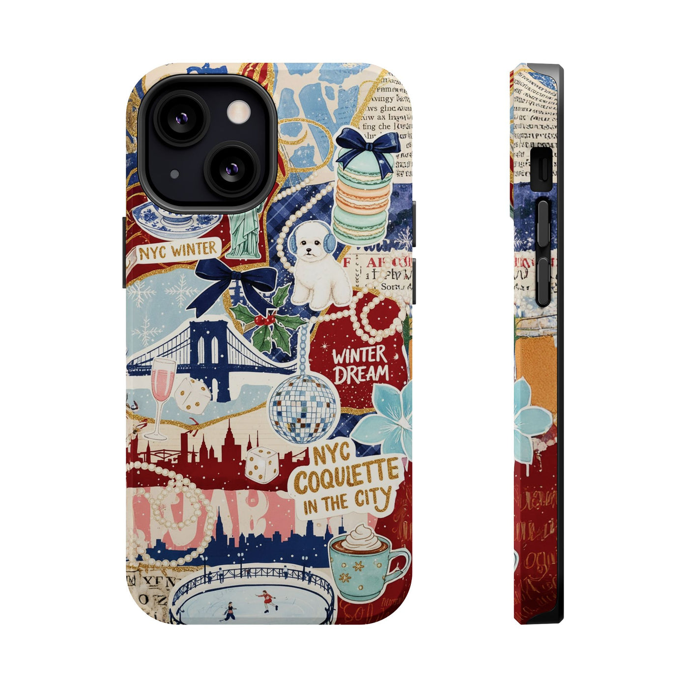 New York Winter Coquette Collage Tough Magsafe Cute Phone Cases for Iphone | iPhone 17 Pro Max Case, Iphone 16, Iphone 15 14 13 12 11 10 9
