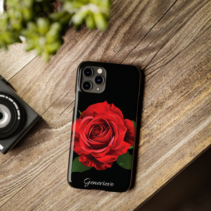 Slim Custom Personalized Red Rose Flowers Gift for Her Cute Phone Cases for Iphone 16 Pro Max | iPhone 15 Case | iPhone 15 Pro Max Case, Iphone 14, Iphone 14 Pro Max, Iphone 13 12 11 8 7 - Studio40ParkLane