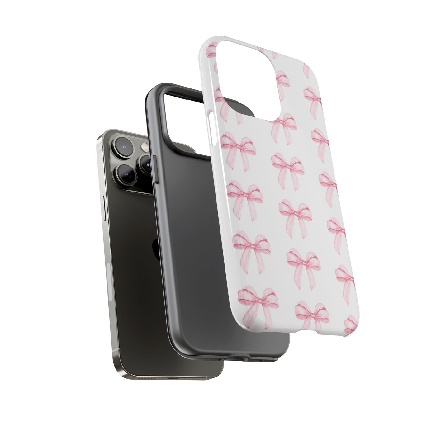 Pink Bows Cute Phone Case, for IPhone 16 Pro Max | Iphone 15, Iphone 14, IPhone 13 Case, 11 8 7, Samsung Galaxy S24, S23, S22, S21, 2 Layer Protection