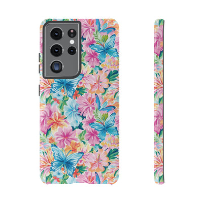 Premium Tough Butterflies Flowers Cute Phone Cases for Samsung S24, S23, S22, S21, S20, Plus and Ultra, Iphone 16 Pro Max,15, 14, 13, 12, 11, 10
