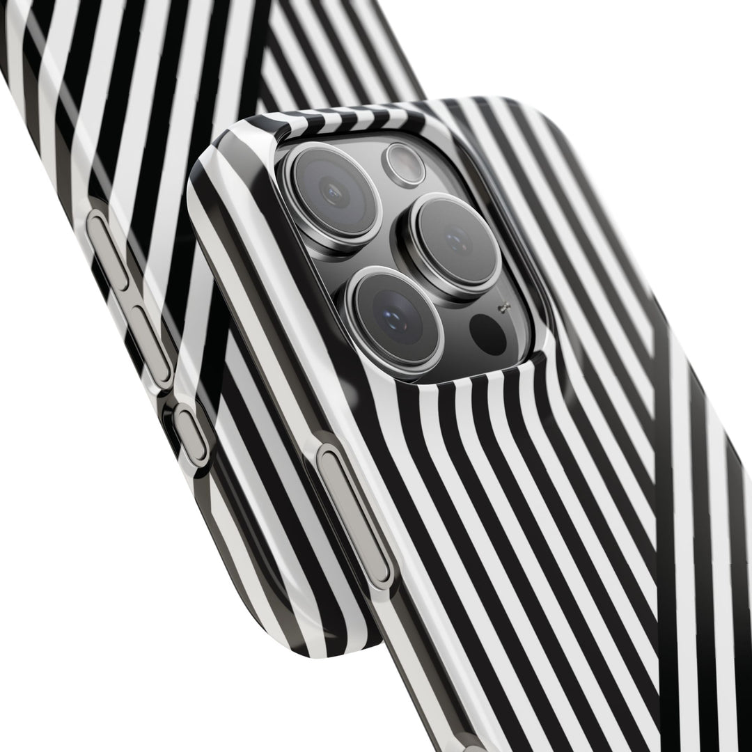 Aesthetic Black White Stripes Cute Phone Case Sleek Snap - For iPhone 17 Pro Max iPhone 16 Pro iPhone 15 Iphone 14 Plus 13 Pro 12 11 10 Gift - Studio40ParkLane