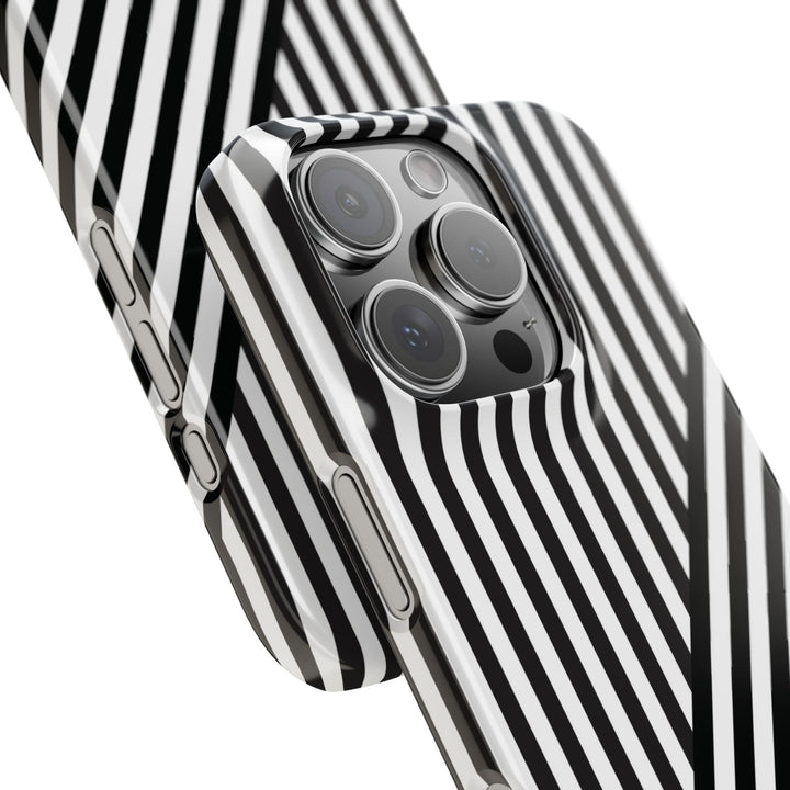Aesthetic Black White Stripes Cute Phone Case Sleek Snap - For iPhone 17 Pro Max iPhone 16 Pro iPhone 15 Iphone 14 Plus 13 Pro 12 11 10 Gift - Studio40ParkLane