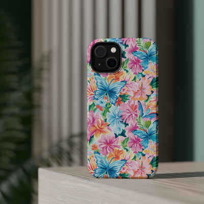 Butterflies Flowers Magsafe Cute Phone Case for Iphone Gift for Her, iPhone 16 Case iPhone 15 Pro Max Case, Iphone 14, Iphone 14 Pro Max, 13, 12