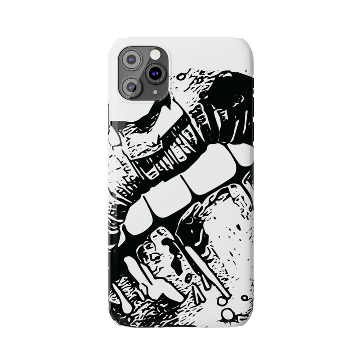 Slim Cute Phone Cases for Iphone - | iPhone 15 Case | iPhone 15 Pro Max Case, Iphone 14 Case, Iphone 14 Pro Max, Iphone 13, Smile Lips Black and White - Studio40ParkLane