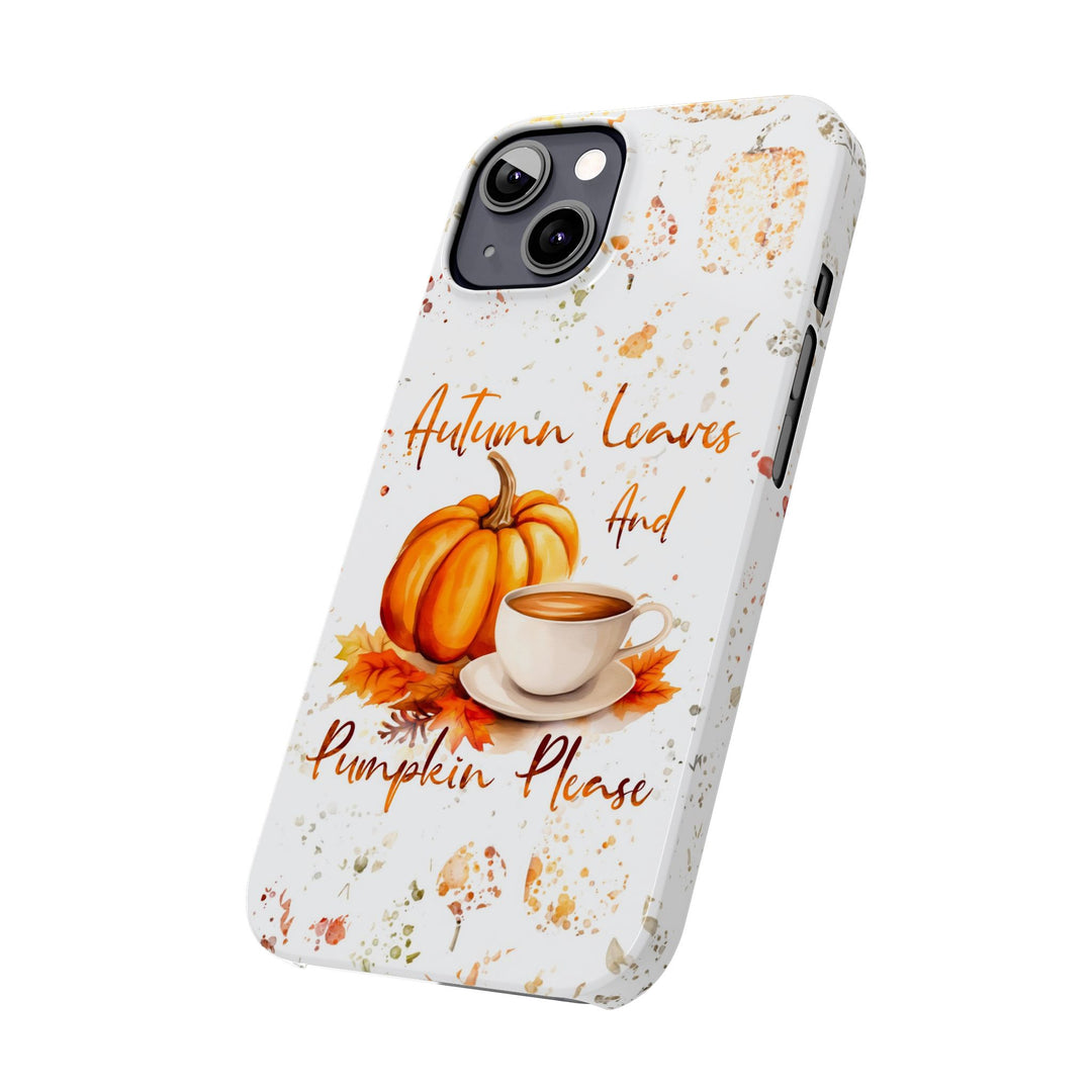 Slim Fall Leaves and Pumpkins Slim Cute Phone Cases for Iphone | iPhone 15 Case | iPhone 15 Pro Max Case, Iphone 14, Iphone 14 Pro Max, Iphone 13 - Studio40ParkLane
