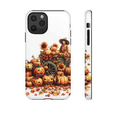 Impact Resistant, Fall Leaves Scarecrow, Cute Phone Cases for Samsung S24, S23, S22, S21, IPhone 15 pro Iphone 14 pro Iphone 13 IPhone 12 Iphone 11